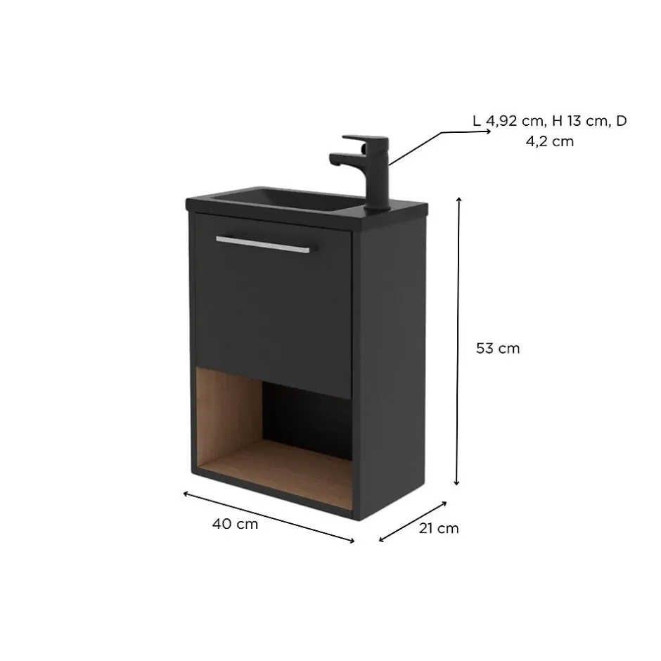 Mob-In Ensemble meuble lave-mains NIKA + robinet