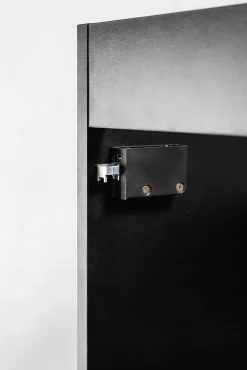 Furnidea Ensemble meuble lave-mains suspendu ADEL noir avec le lavabo FIKA 40 cm