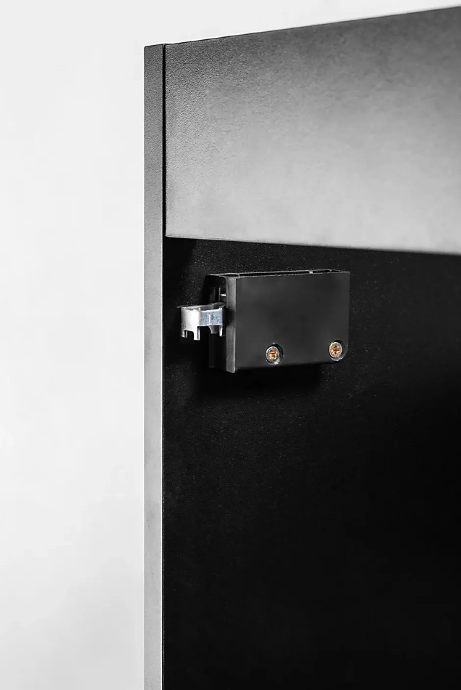 Furnidea Ensemble meuble lave-mains suspendu ADEL noir avec le lavabo FIKA 40 cm