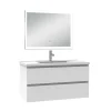 AICA Sanitaire Ensemble meuble Salle de Bain 100cm simple vasque et miroir lumineux 3 couleurs et dimmable blanc* Ensemble Meuble De Salle De Bains