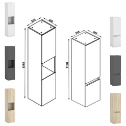 AICA Sanitaire Ensemble meuble Salle de Bain 100cm avec colonne et miroir lumineux 3 couleurs blanc* Ensemble Meuble De Salle De Bains