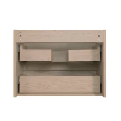 Mob-In Ensemble meuble simple vasque 60cm avec vasque et colonne SORRENTO Décor chêne