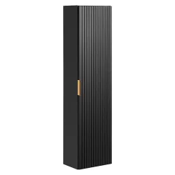 Petits-Meubles Ensemble meuble simple vasque 80cm et colonne Adriel Noir et Bois