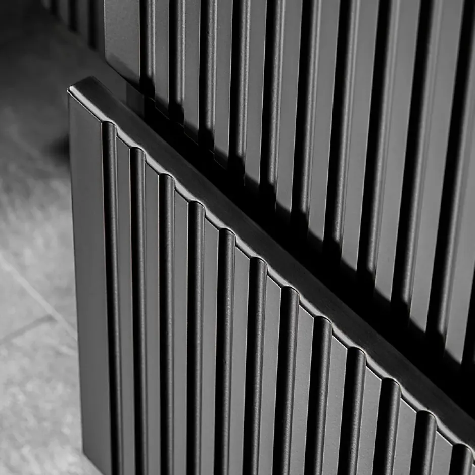 Petits-Meubles Ensemble meuble simple vasque 80cm et colonne Adriel Noir et Bois