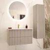 Petits-Meubles Ensemble meuble simple vasque encastree 80cm et colonne Izae Cachemire* Ensemble Meuble De Salle De Bains