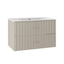 Petits-Meubles Ensemble meuble simple vasque encastree 80cm et colonne Izae Cachemire* Ensemble Meuble De Salle De Bains