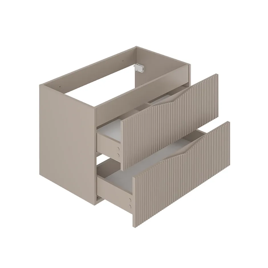 Petits-Meubles Ensemble meuble simple vasque encastree 80cm et colonne Tao Cachemire