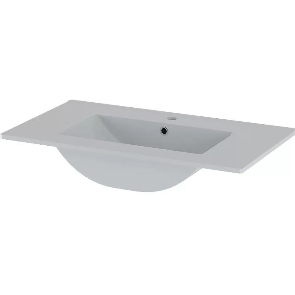 Petits-Meubles Ensemble meuble simple vasque encastree 80cm et colonne Tao Cachemire
