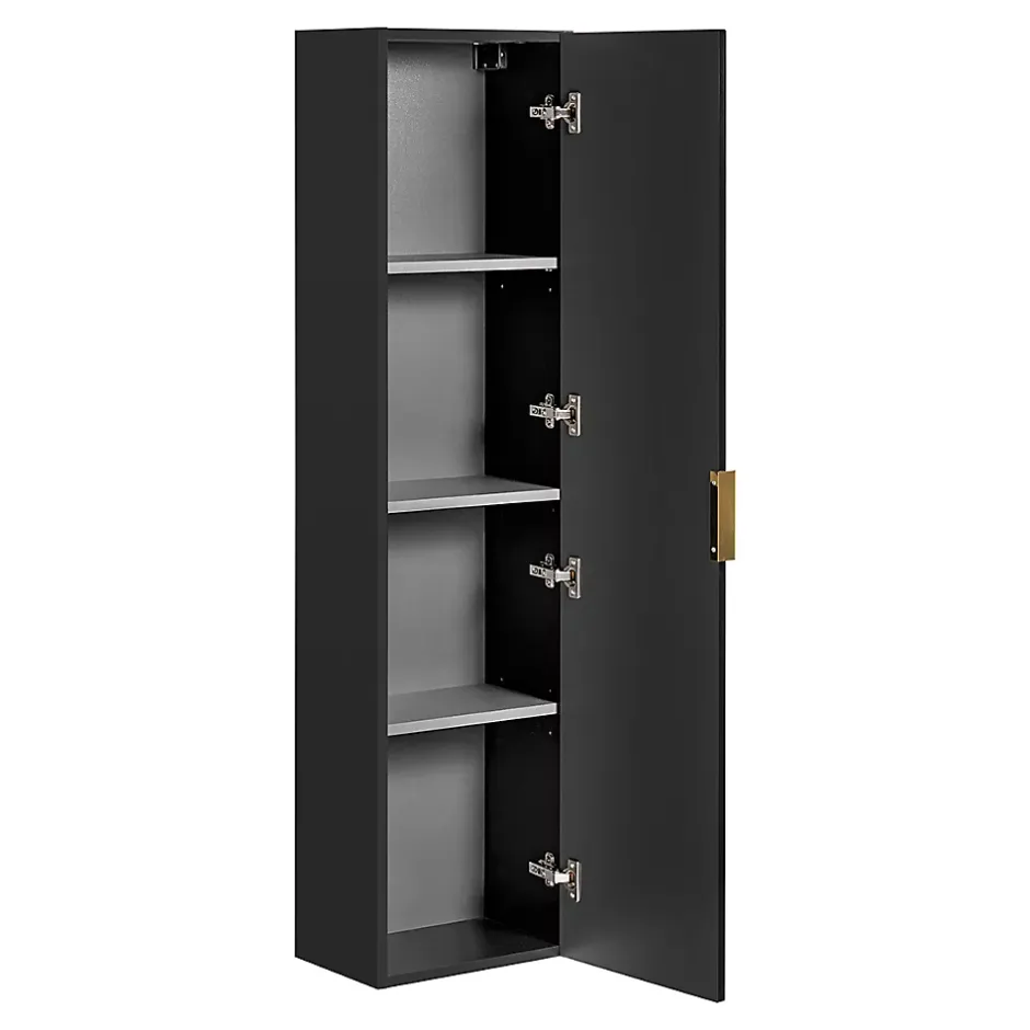 Petits-Meubles Ensemble meuble simple vasque encastree 80cm miroir LED et colonne Adriel Noir