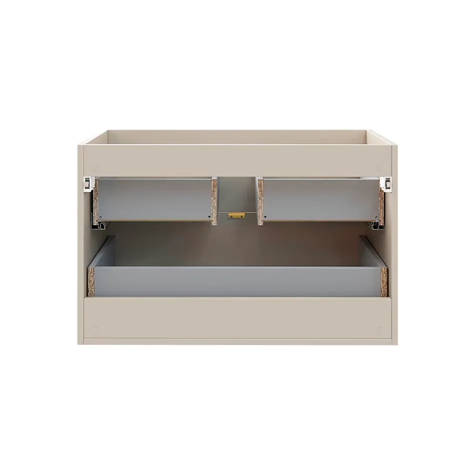 Petits-Meubles Ensemble meuble simple vasque encastree 80cm et colonne Azel Cachemire