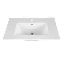 Petits-Meubles Ensemble meuble simple vasque encastree 80cm et colonne Azel Cachemire