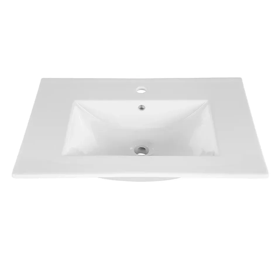 Petits-Meubles Ensemble meuble simple vasque encastree 80cm et colonne Azel Cachemire