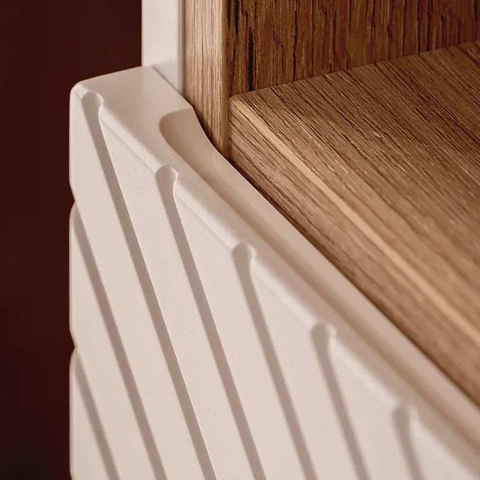Petits-Meubles Ensemble meuble simple vasque 80cm 2 tiroirs et colonne Manoa Cachemire et Bois* Ensemble Meuble De Salle De Bains