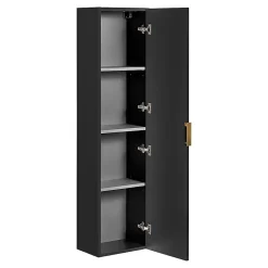 Petits-Meubles Ensemble meuble simple vasque 120cm panier à linge et colonne Adriel Noir et Bois* Ensemble Meuble De Salle De Bains