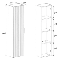 Petits-Meubles Ensemble meuble simple vasque 120cm panier à linge et colonne Adriel Noir et Bois* Ensemble Meuble De Salle De Bains