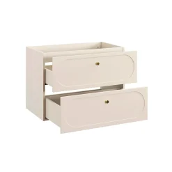 Petits-Meubles Ensemble meuble simple vasque encastree 80cm et colonne Sanae Beige sable