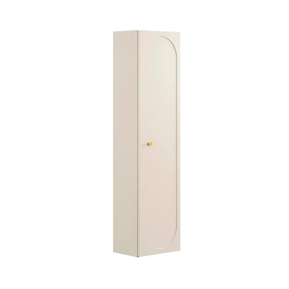 Petits-Meubles Ensemble meuble simple vasque encastree 80cm et colonne Sanae Beige sable