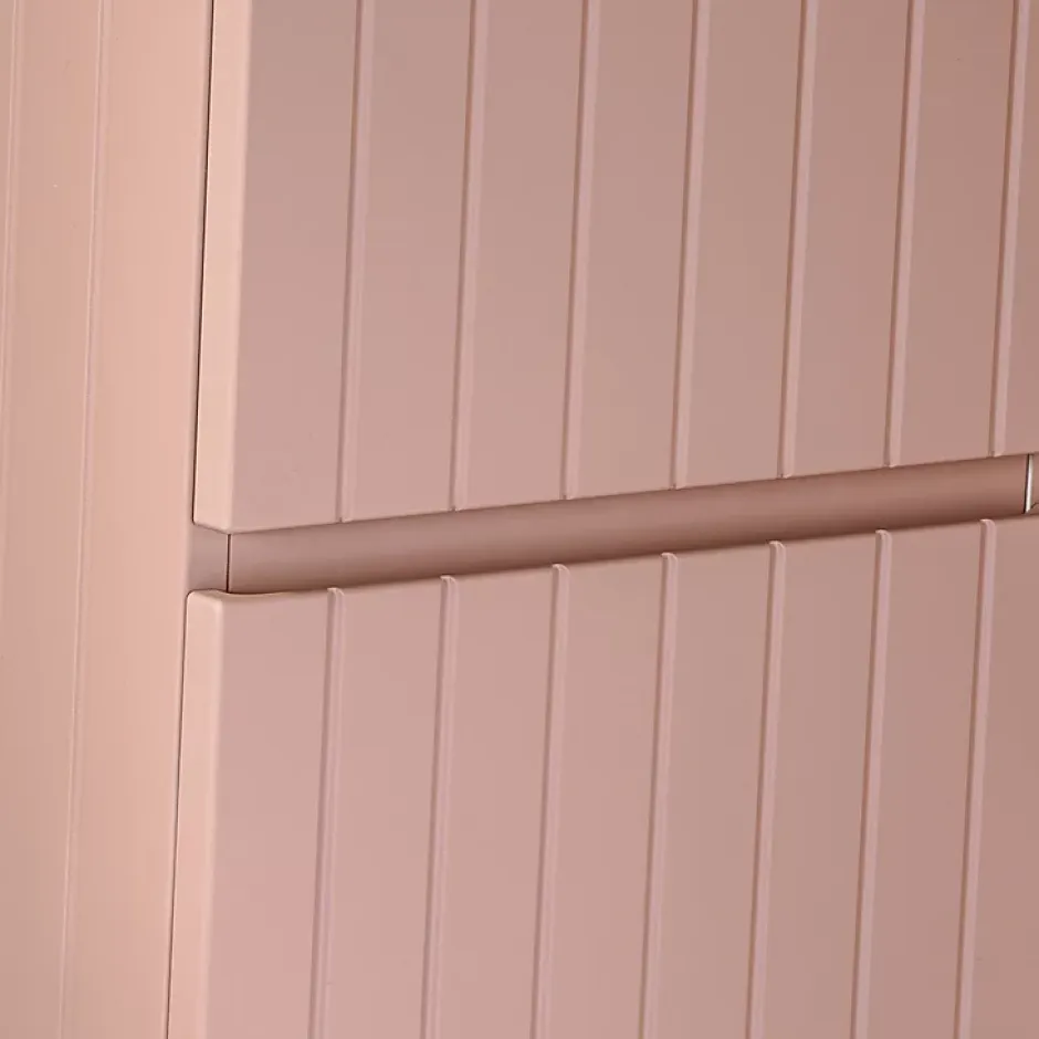 Petits-Meubles Ensemble meuble simple vasque encastree 80cm et colonne Zelie Rose