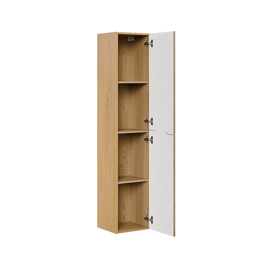 Petits-Meubles Ensemble meuble simple vasque encastree 80cm et colonne Isaline Bois* Ensemble Meuble De Salle De Bains