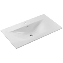Petits-Meubles Ensemble meuble simple vasque encastree 80cm et colonne Isaline Bois* Ensemble Meuble De Salle De Bains