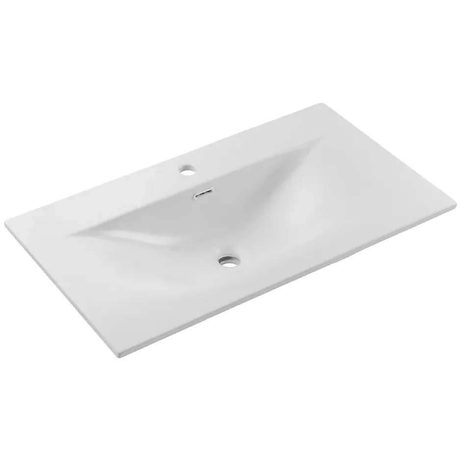 Petits-Meubles Ensemble meuble simple vasque encastree 80cm et colonne Isaline Bois* Ensemble Meuble De Salle De Bains