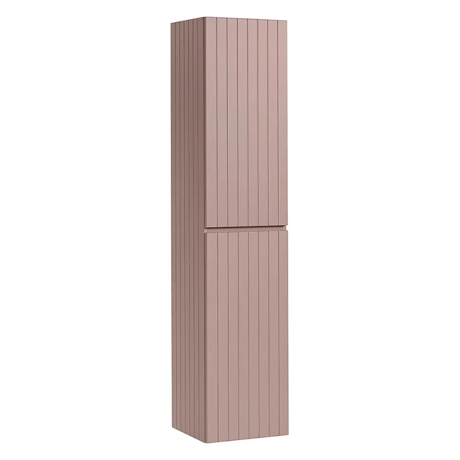 Petits-Meubles Ensemble meuble simple vasque encastree 100cm et colonne Zelie Rose