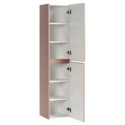 Petits-Meubles Ensemble meuble simple vasque encastree 100cm et colonne Zelie Rose