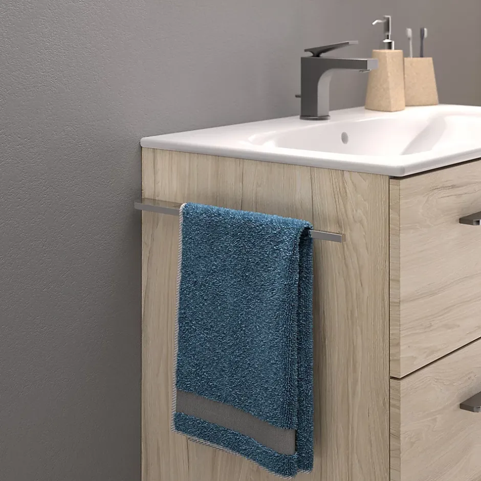 Geberit Ensemble meuble sous vasque l.55 cm blanc + vasque céramique Selva* Meuble Vasque