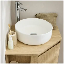 Mob-In Ensemble meuble sous vasque d'angle SORRENTO + vasque blanche* Ensemble Meuble De Salle De Bains
