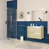 Ensemble meuble sous-vasque 2 tiroirs l. 80 cm + plan vasque + miroir, décor bois, Tolima