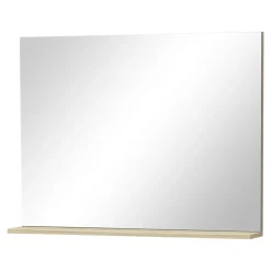 Ensemble meuble sous-vasque 2 tiroirs l. 80 cm + plan vasque + miroir, décor bois, Tolima