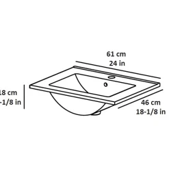 Randal Ensemble meuble vasque blanc mat l.60 cm + plan vasque blanc en céramique + miroir, Otto* Meuble Vasque