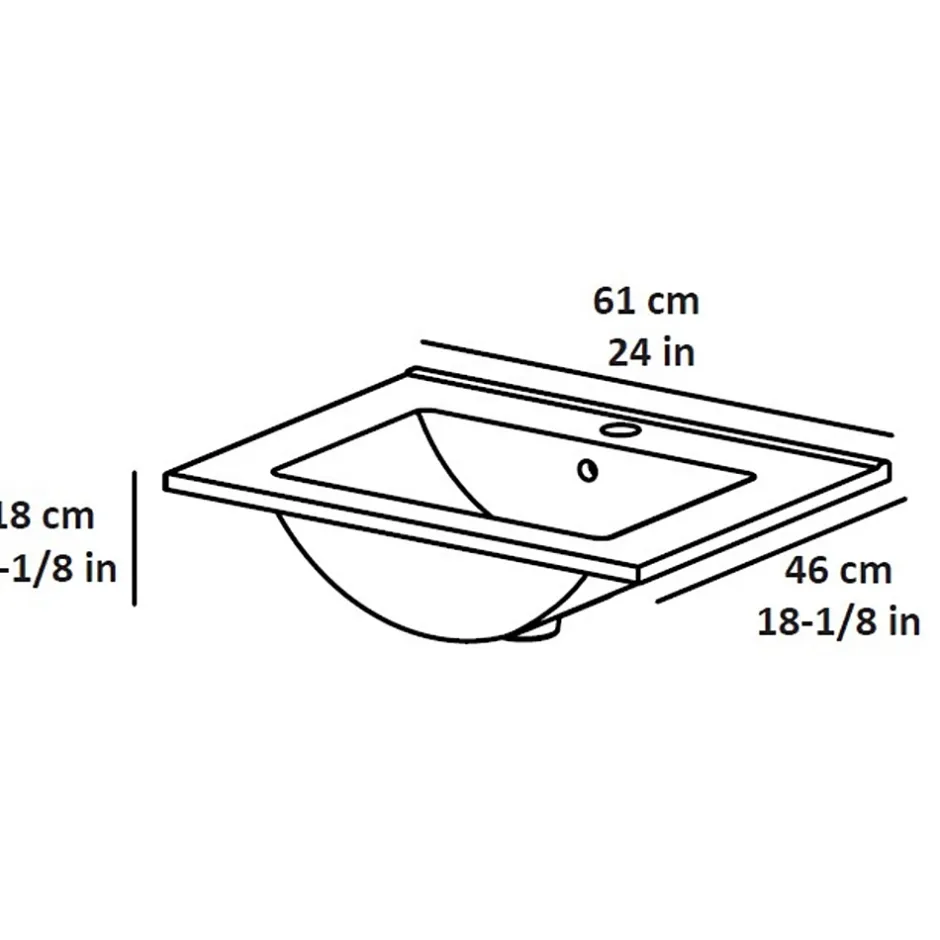 Randal Ensemble meuble vasque blanc mat l.60 cm + plan vasque blanc en céramique + miroir, Otto* Meuble Vasque