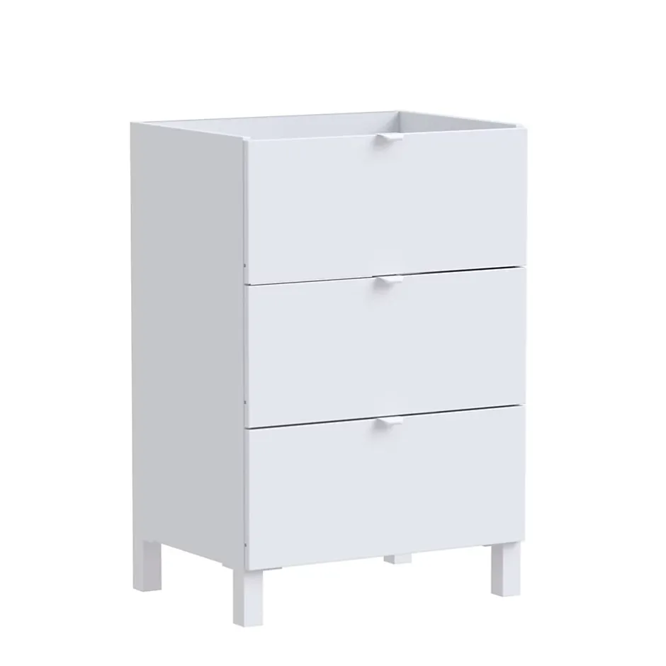 Randal Ensemble meuble vasque blanc mat l.60 cm + plan vasque blanc en céramique + miroir, Otto* Meuble Vasque
