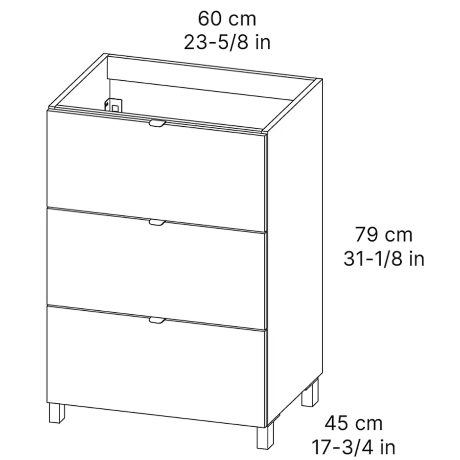 Randal Ensemble meuble vasque blanc mat l.60 cm + plan vasque blanc en céramique + miroir, Otto* Meuble Vasque