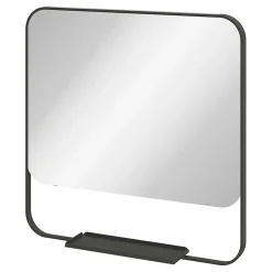 GoodHome Ensemble meuble vasque faible profondeur blanc avec porte-serviettes l.85 x H.82 x P.36 cm + plan vasque résine blanc + miroir, Maza* Ensemble Meuble De Salle De Bains|Meuble De Salle De Bains Faible Profondeur