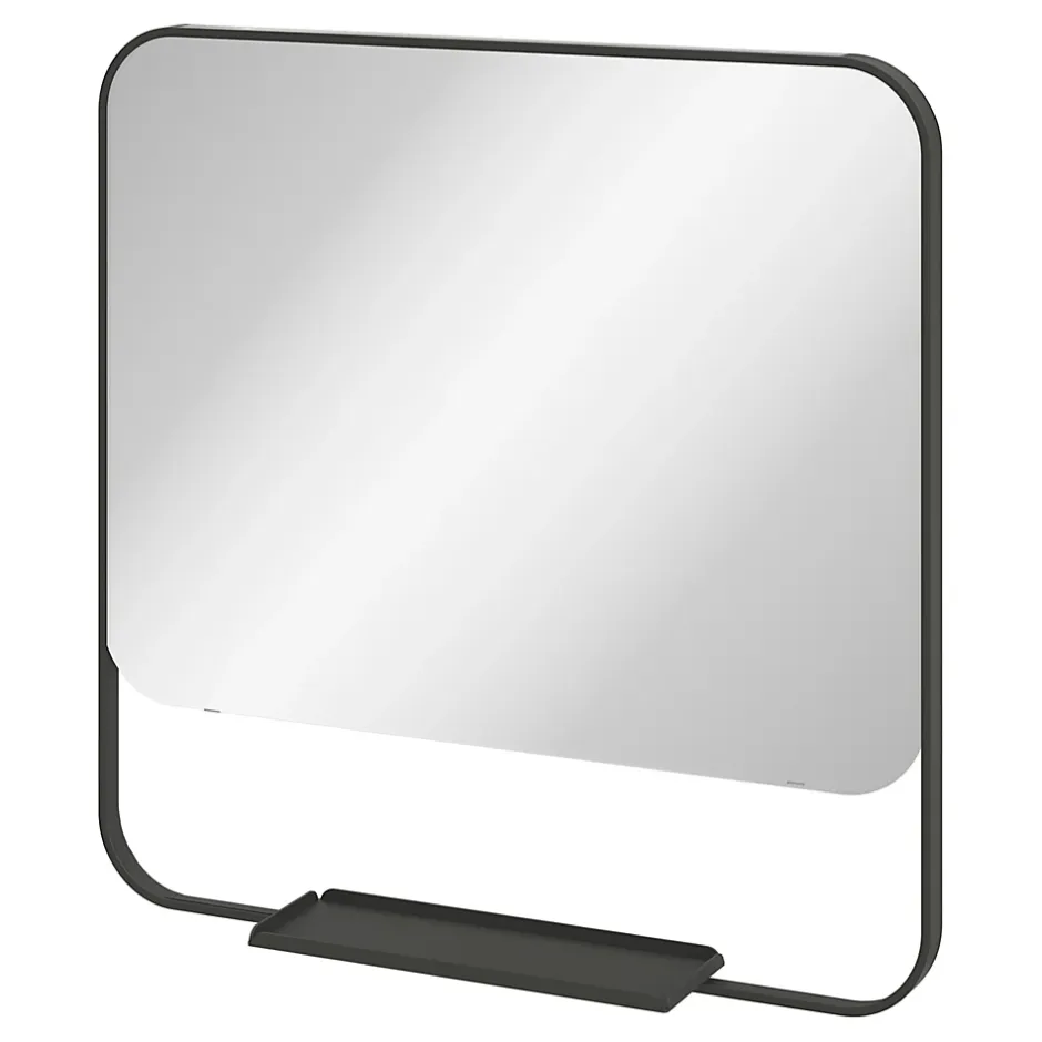GoodHome Ensemble meuble vasque faible profondeur blanc avec porte-serviettes l.85 x H.82 x P.36 cm + plan vasque résine blanc + miroir, Maza* Ensemble Meuble De Salle De Bains|Meuble De Salle De Bains Faible Profondeur