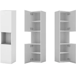 AICA Sanitaire Ensemble meuble vasque L.100cm blanc 2 tiroirs + lavabo + colonne* Ensemble Meuble De Salle De Bains