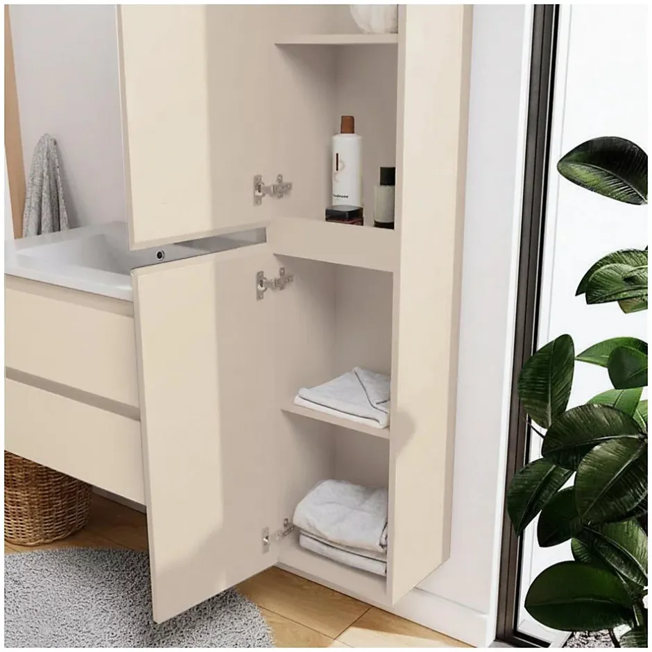 Mob-In Ensemble meuble vasque SORRENTO 80cm avec robinet, miroir et colonne* Ensemble Meuble De Salle De Bains