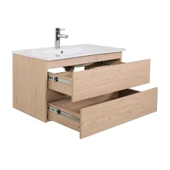 Mob-In Ensemble meuble vasque SORRENTO 80cm avec robinet, miroir et colonne* Ensemble Meuble De Salle De Bains