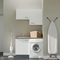 Cuisibane Ensemble meubles buanderie avec emplacement lave-linge - B02* Meuble Buanderie