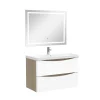 AICA Sanitaire Ensemble meubles Salle de Bain 80cm simple vasque + miroir lumineux* Ensemble Meuble De Salle De Bains