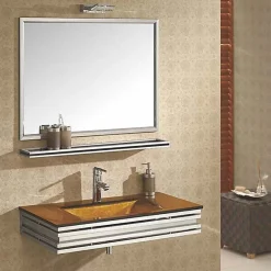 Wikao Ensemble mobilier de salle de bain en verre Polly* Lavabo