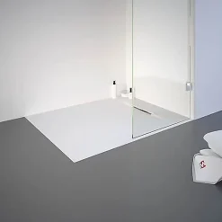 Schulte Ensemble paroi de douche à l'italienne l. 100 x H. 190 cm NewStyle et receveur de douche 80 x 100 cm, blanc et transparent,