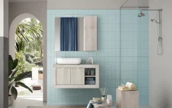 Autres Ensemble salle de bain BASIC pin blanc, 92 x 47 x 45 cm