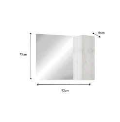 Autres Ensemble salle de bain BASIC pin blanc, 92 x 47 x 45 cm