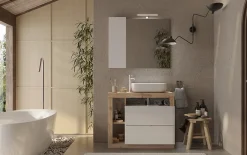Autres Ensemble salle de bain HAMBURG blanc brillant Kadiz 92 x 79 x 49 cm* Meuble De Salle De Bains Faible Profondeur