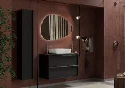 Autres Ensemble salle de bain STEEL noir frêne, en plusieurs dimensions - 92 cm