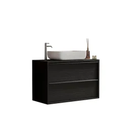 Autres Ensemble salle de bain STEEL noir frêne, en plusieurs dimensions - 92 cm