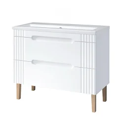 Stellameuble Ensemble salle de bain sur pied FIJI* Meuble Sous Lavabo